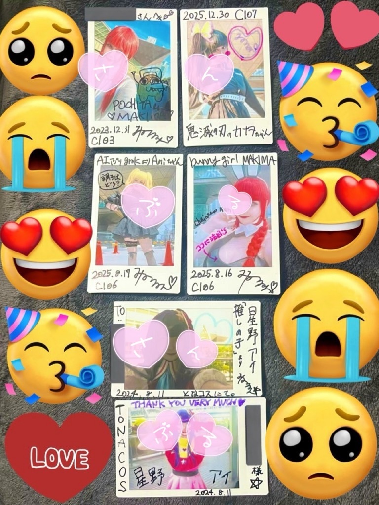 【柄被りナシ】テーマ:コミケチェキ全6種類　落書き付き