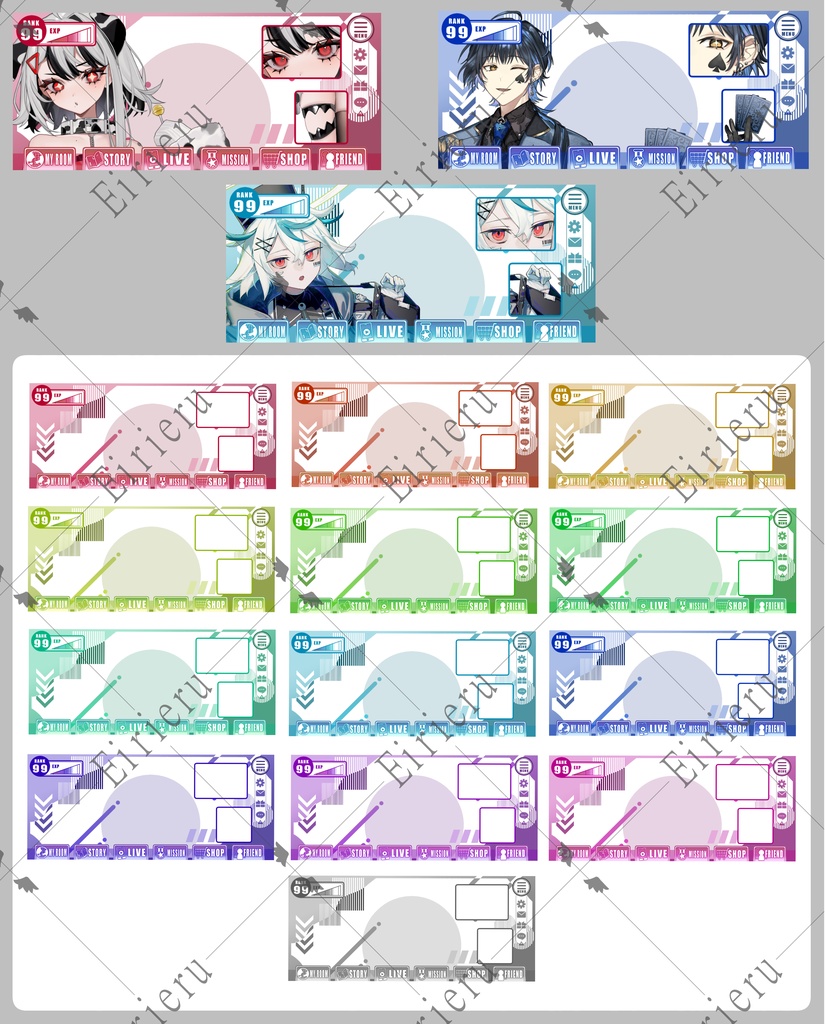 ゲーム画面風Ver2(IRIAMヘッダー・アイコンリング)