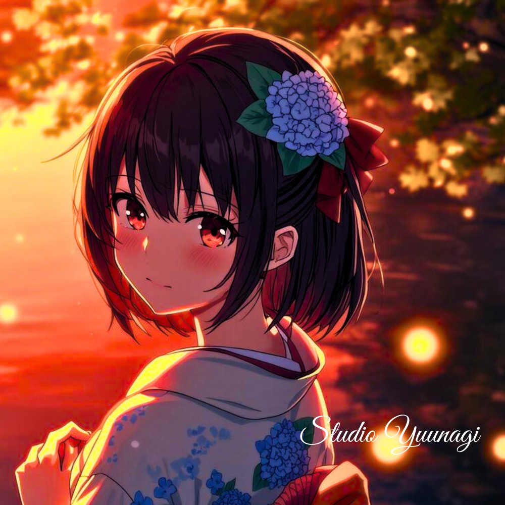 【PC & iPhone|4 Sizes壁紙セット】Twilight River Glow|黄昏に揺れる水面の灯