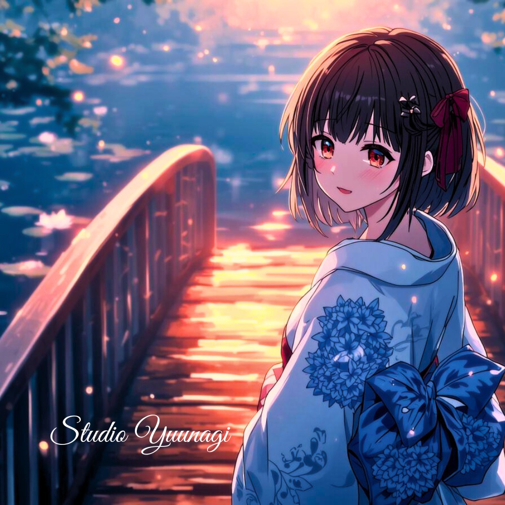 【PC・iPhone・iPad｜6 Sizes壁紙セット】Hydrangea Evening Bridge｜紫陽花の夕橋