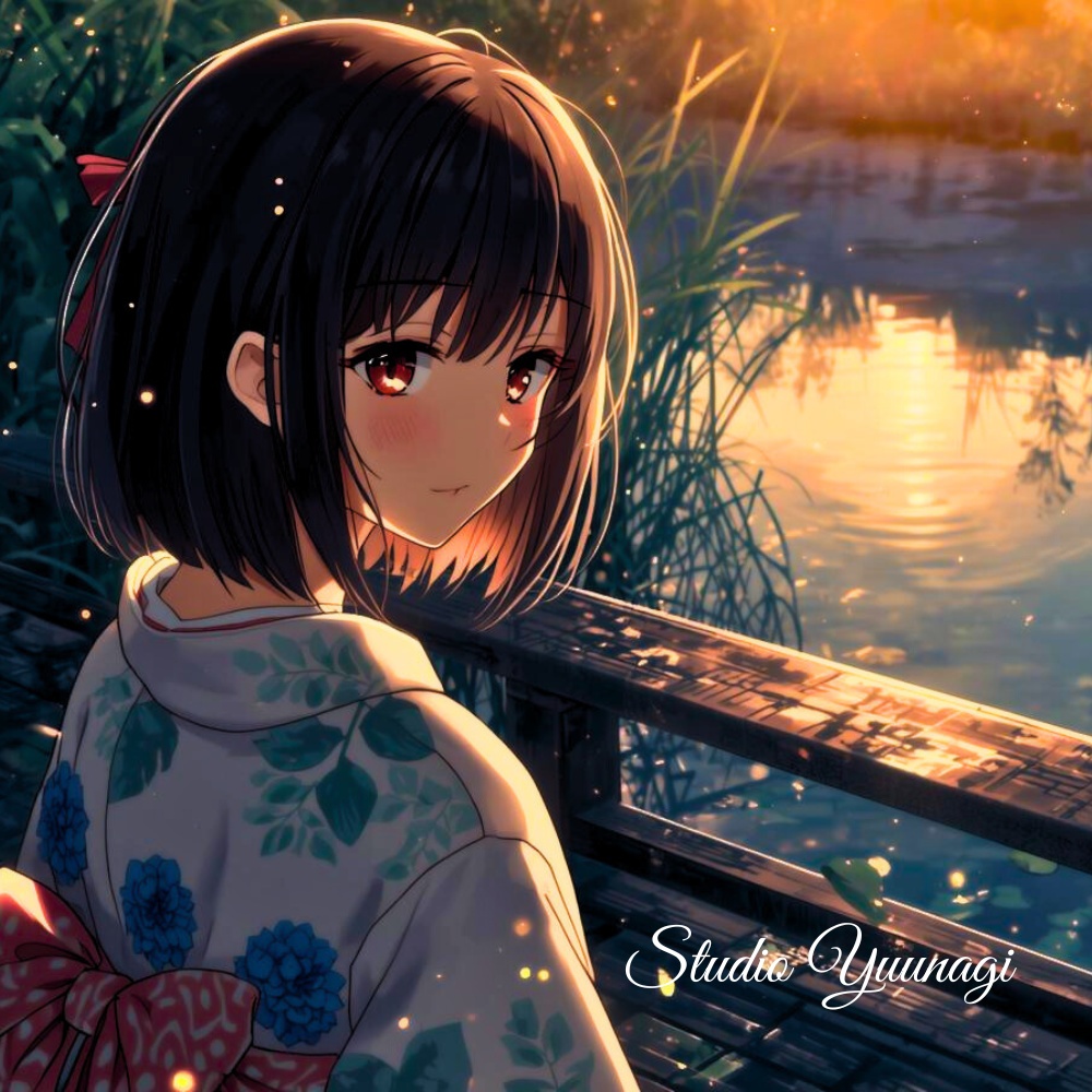 【PC・iPhone・iPad｜6 Sizes壁紙セット】Riverside Amber Glow｜黄昏に染まる川辺