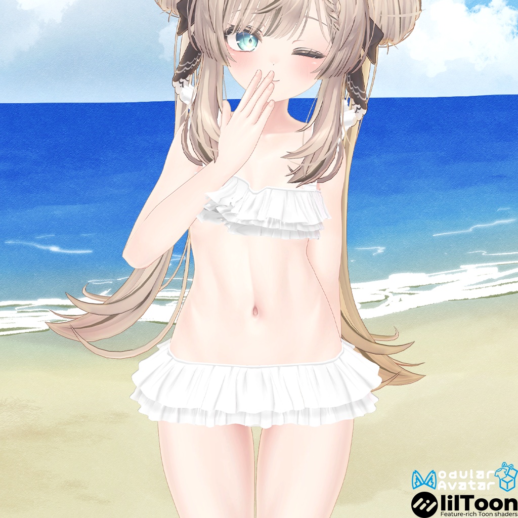 【マヌカ用】Frill Swimsuit-フリル水着【VRChat】
