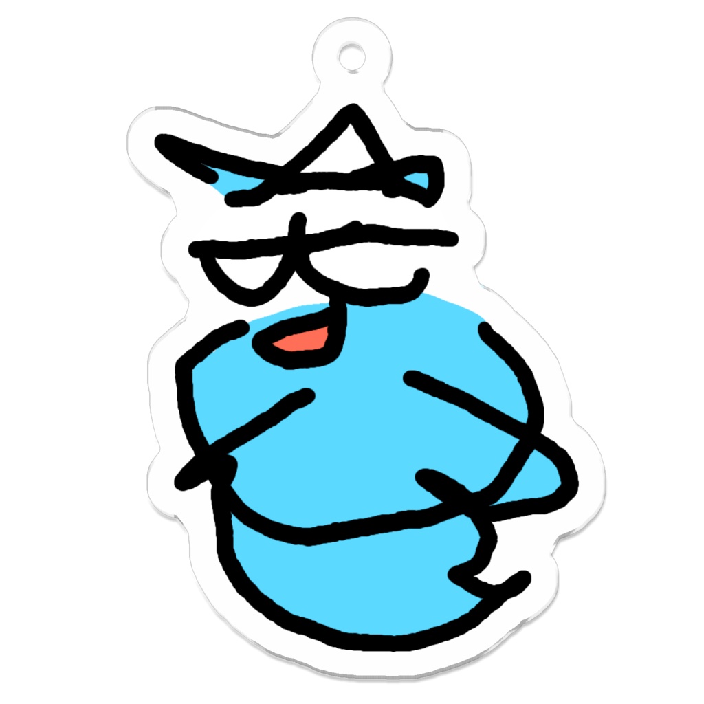 左手で描いたゆうちゃんキーホルダー