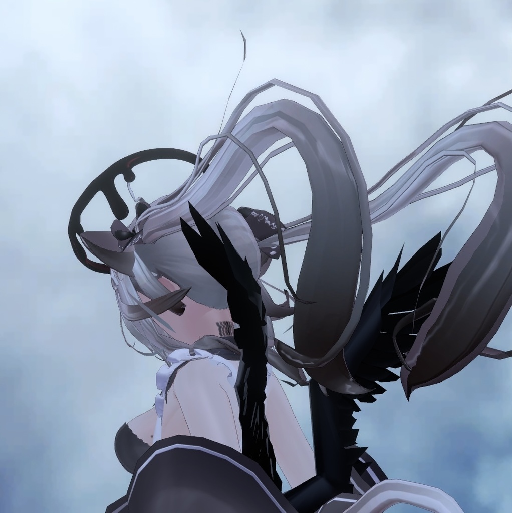 【無料3Dモデル】【黒色の翼】【VRChat】