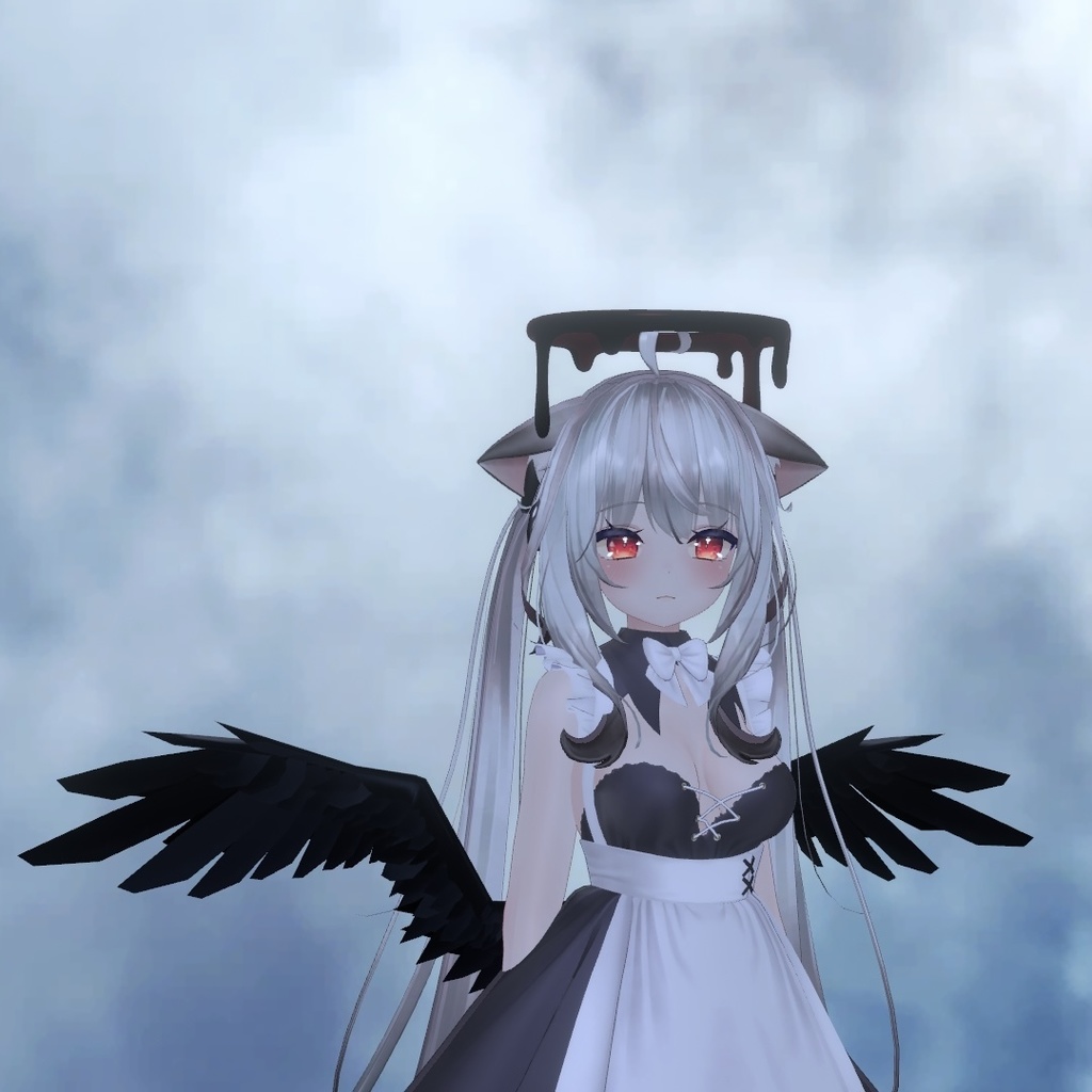 【無料3Dモデル】【黒色の翼】【VRChat】