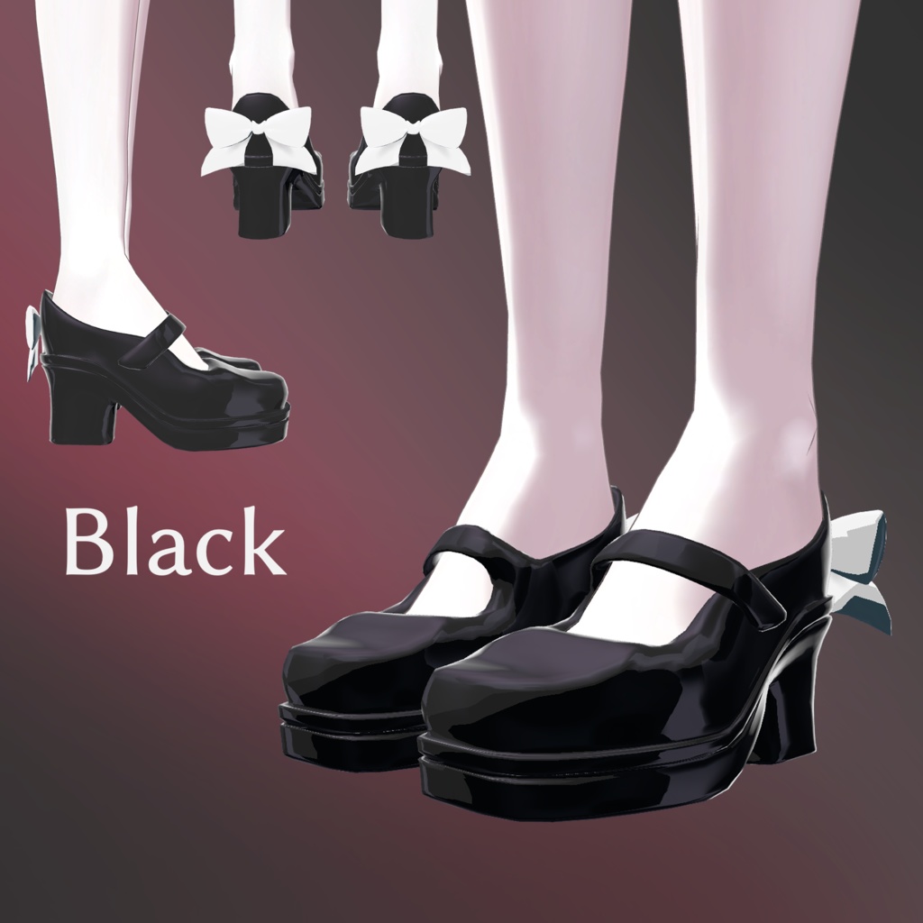 【無料3Dモデル】【リボン付きシューズ Debauchery】【VRChat】