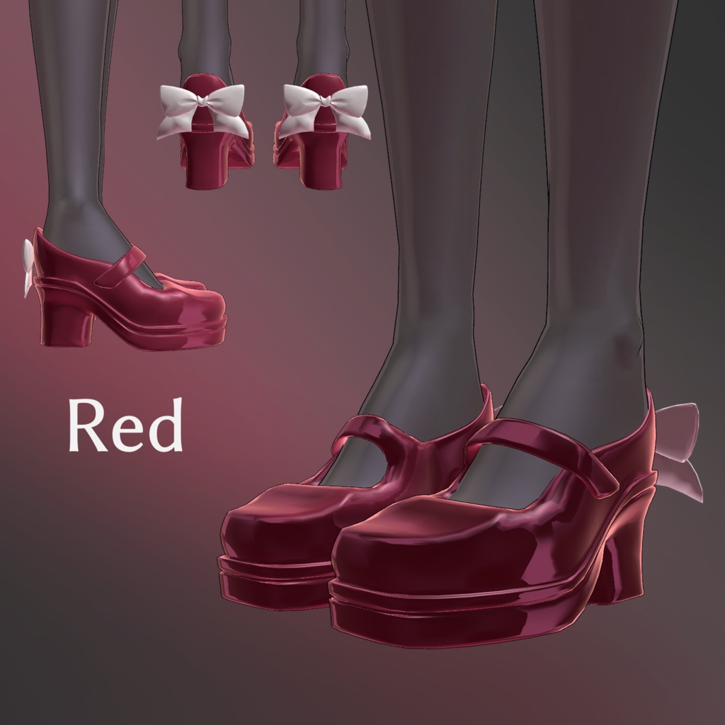 【無料3Dモデル】【リボン付きシューズ Debauchery】【VRChat】
