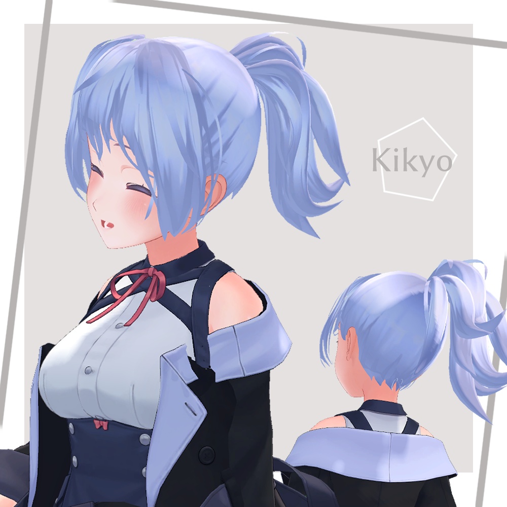 【桔梗・舞夜 対応】ほうかごポニーテール【VRChat】