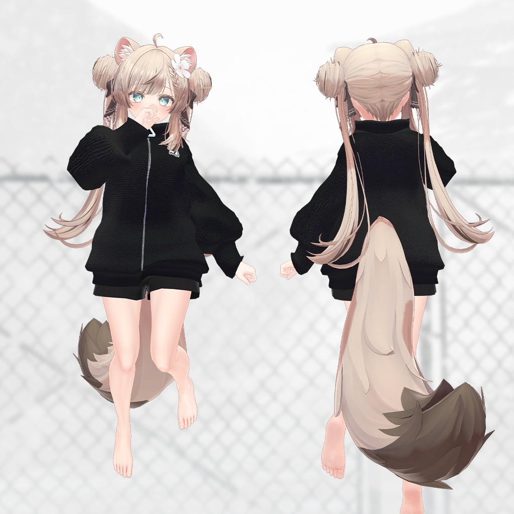 【マヌカちゃん向け】長袖ジッパー付きトレーナー【VRChat】