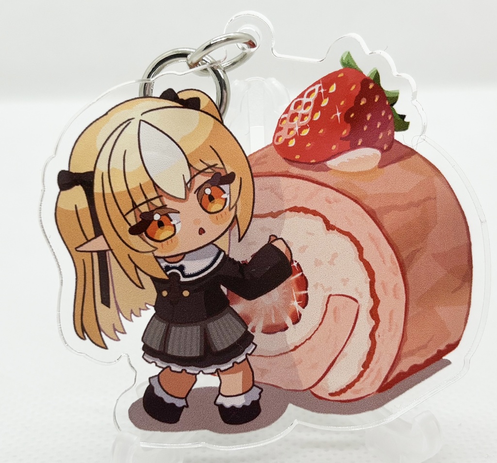 【ホロクル8th】不知火フレアちゃんロールケーキと一緒!アクリルキーホルダー【非公式】