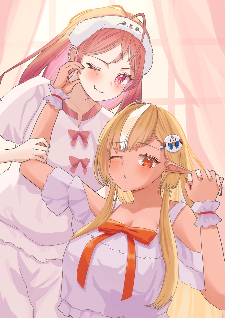 【C107】一条莉々華ちゃん＆不知火フレアちゃんB2タペストリー【非公式】