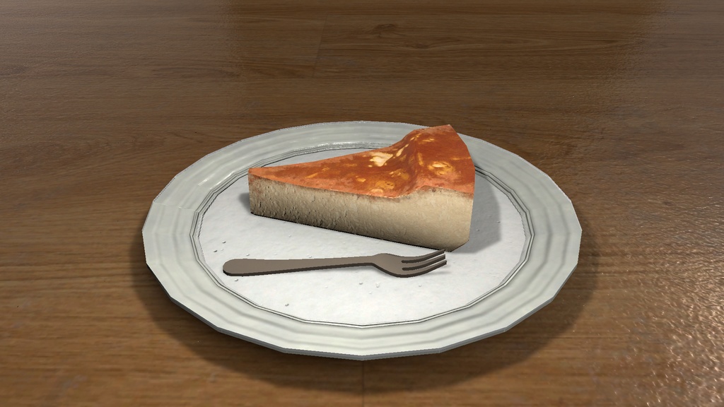 チーズケーキとお皿とフォーク