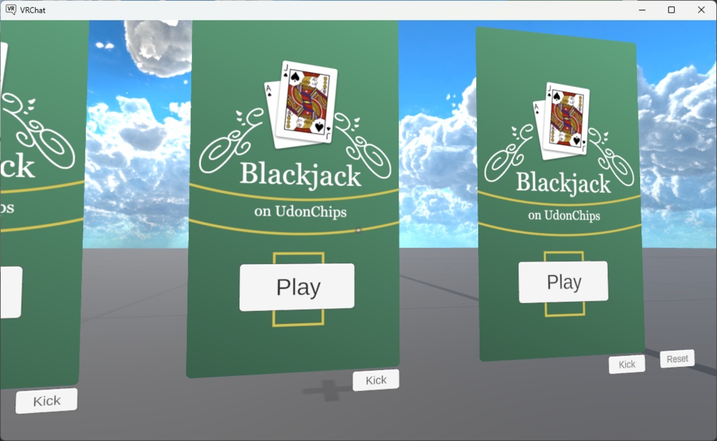 【VRChatワールドギミック】パネル式ブラックジャック【VRChat world gimmick】