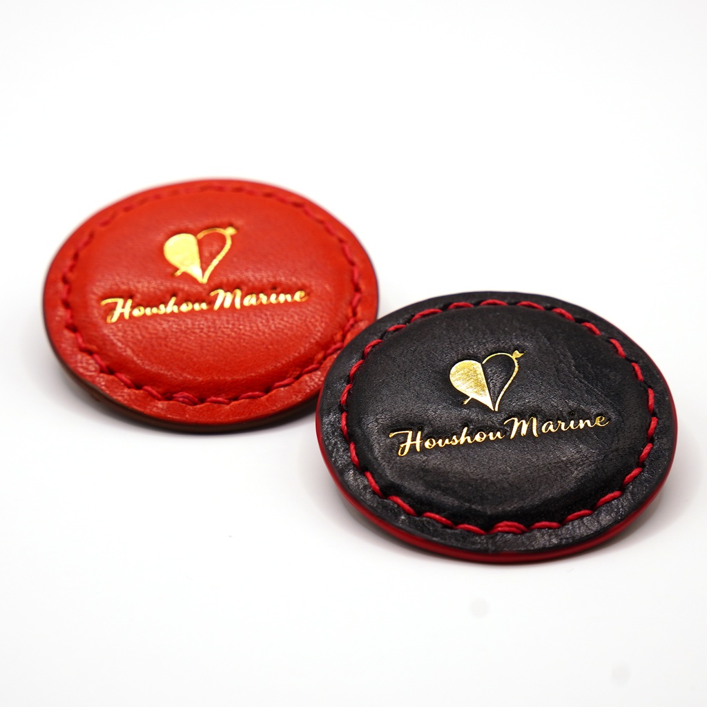 宝鐘マリン 本革 レザーバッジ 2個セット