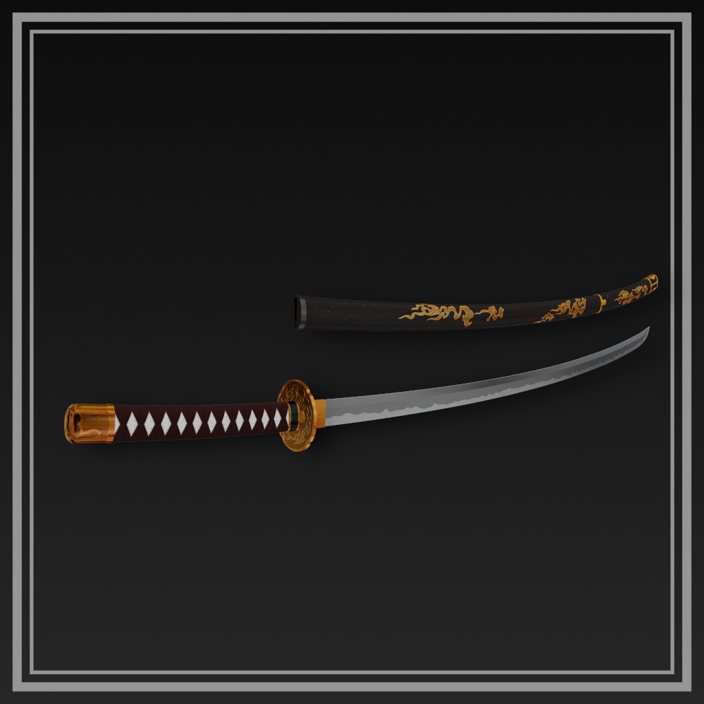 炎刀(抜刀ギミック&和風エフェクト付)