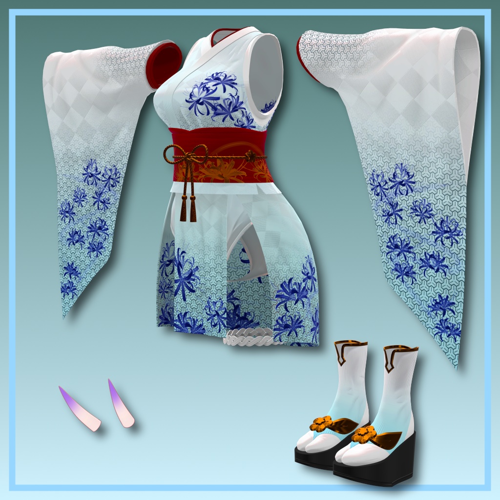【5アバター対応】和風衣装「狂華」(ギミック付)