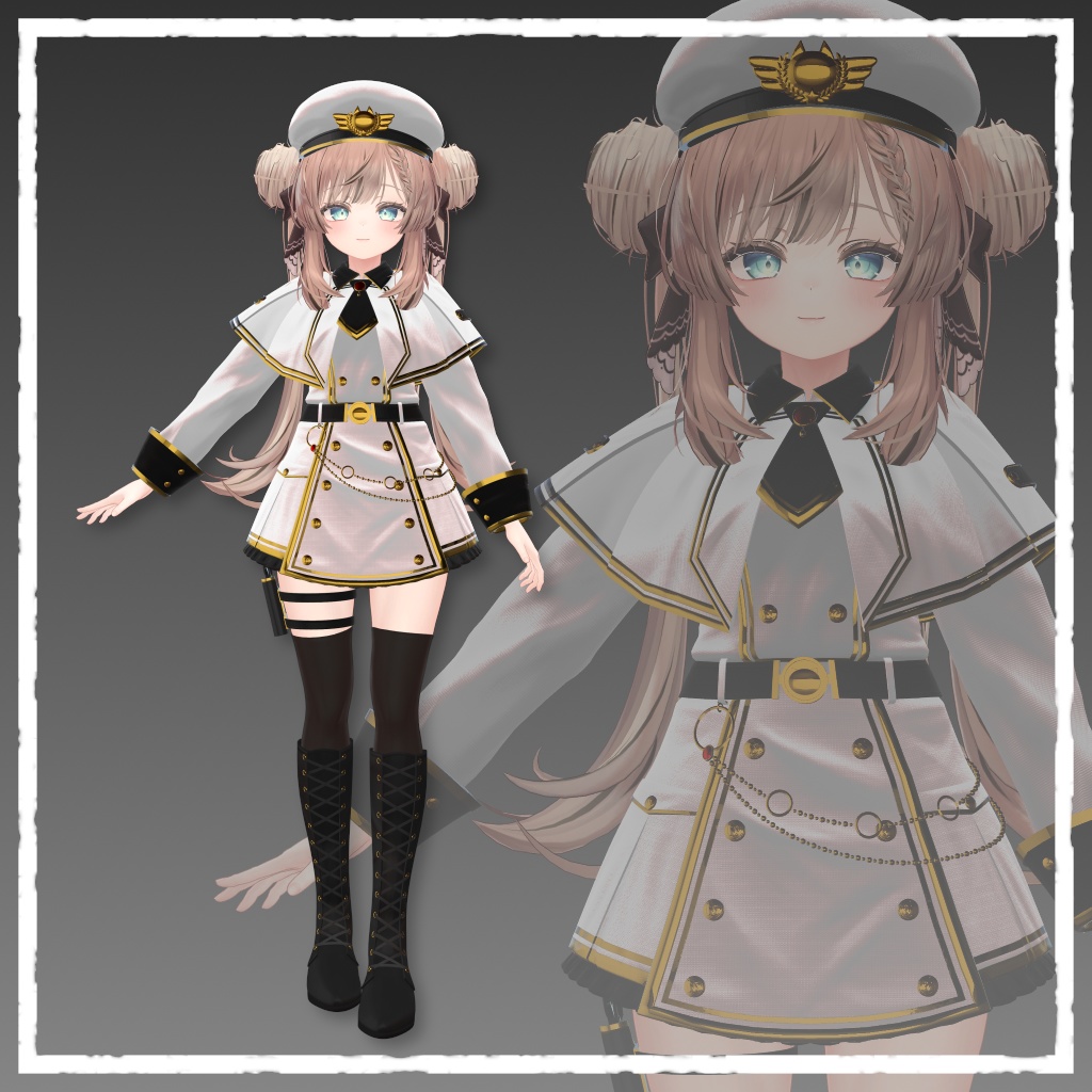 【5アバター対応】Cat Military Uniform