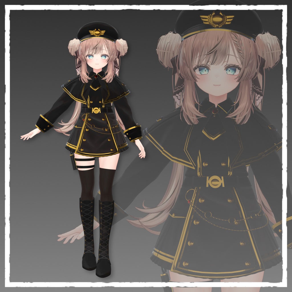 【5アバター対応】Cat Military Uniform