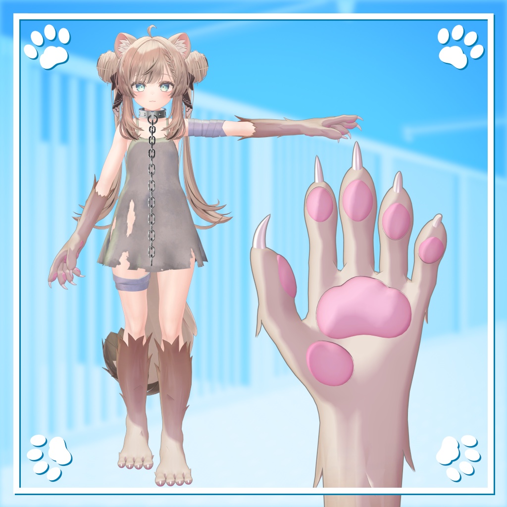 【7アバター対応】獣人なりきりセット(奴隷服付)