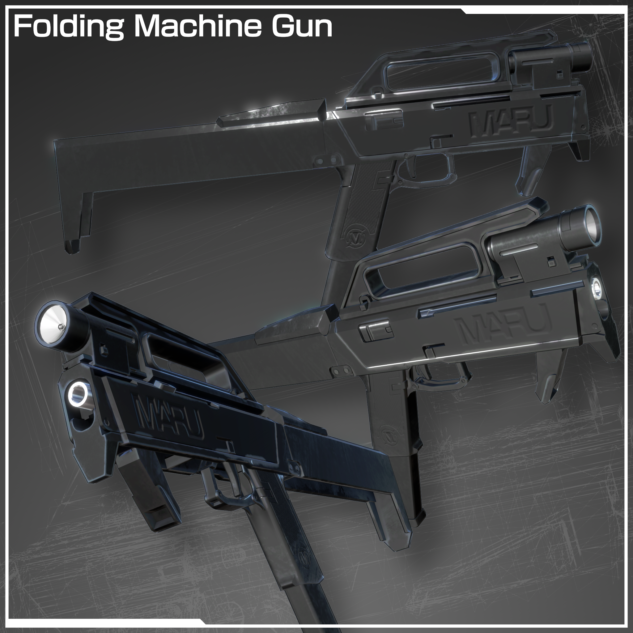 Foldable Machine Gun Folding Machine Gun(ギミック付) - marumaru - BOOTH