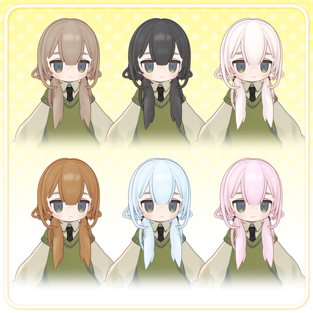 【複数アバター対応】Egg Puff(ギミック&髪型付き)