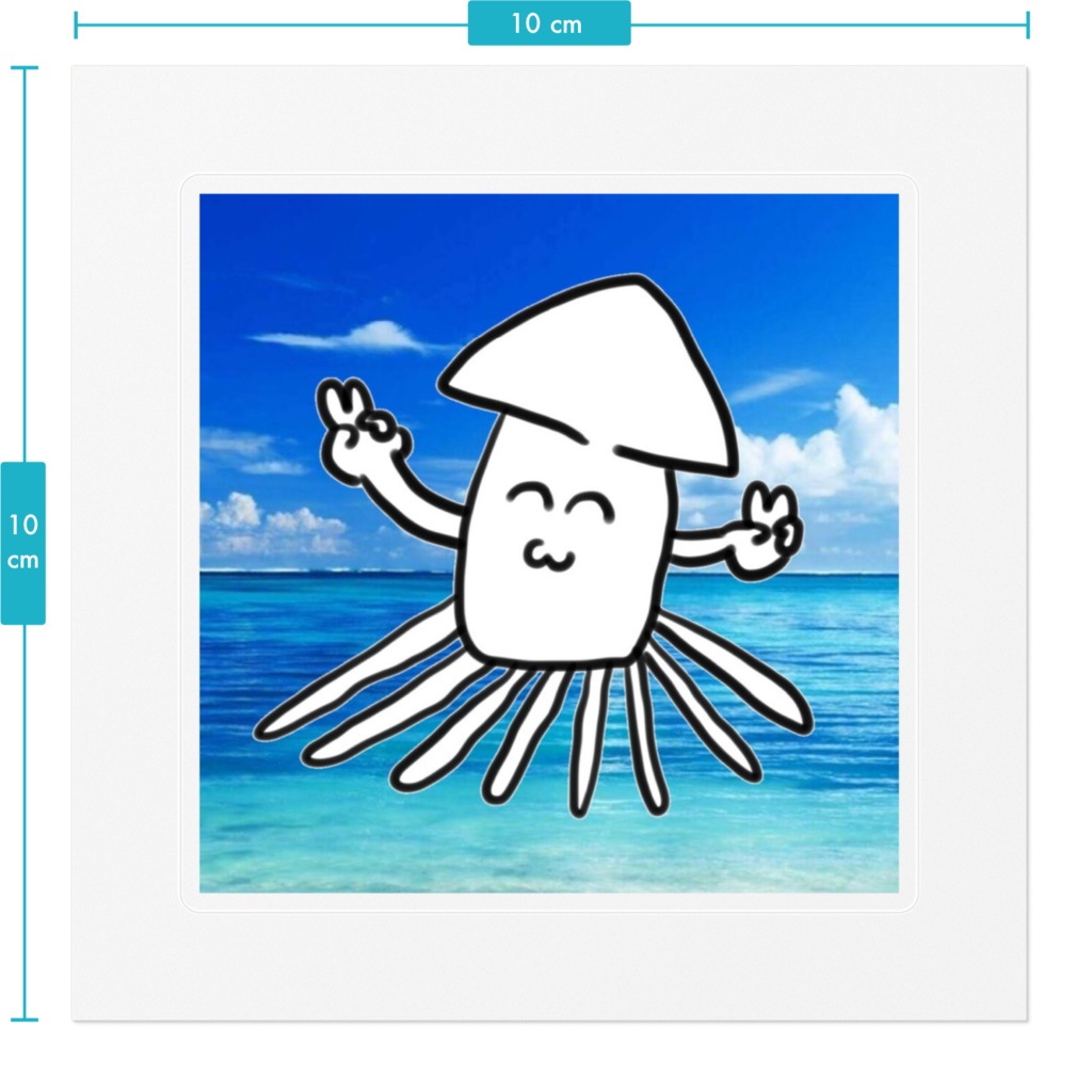 常夏イカクリアステッカー