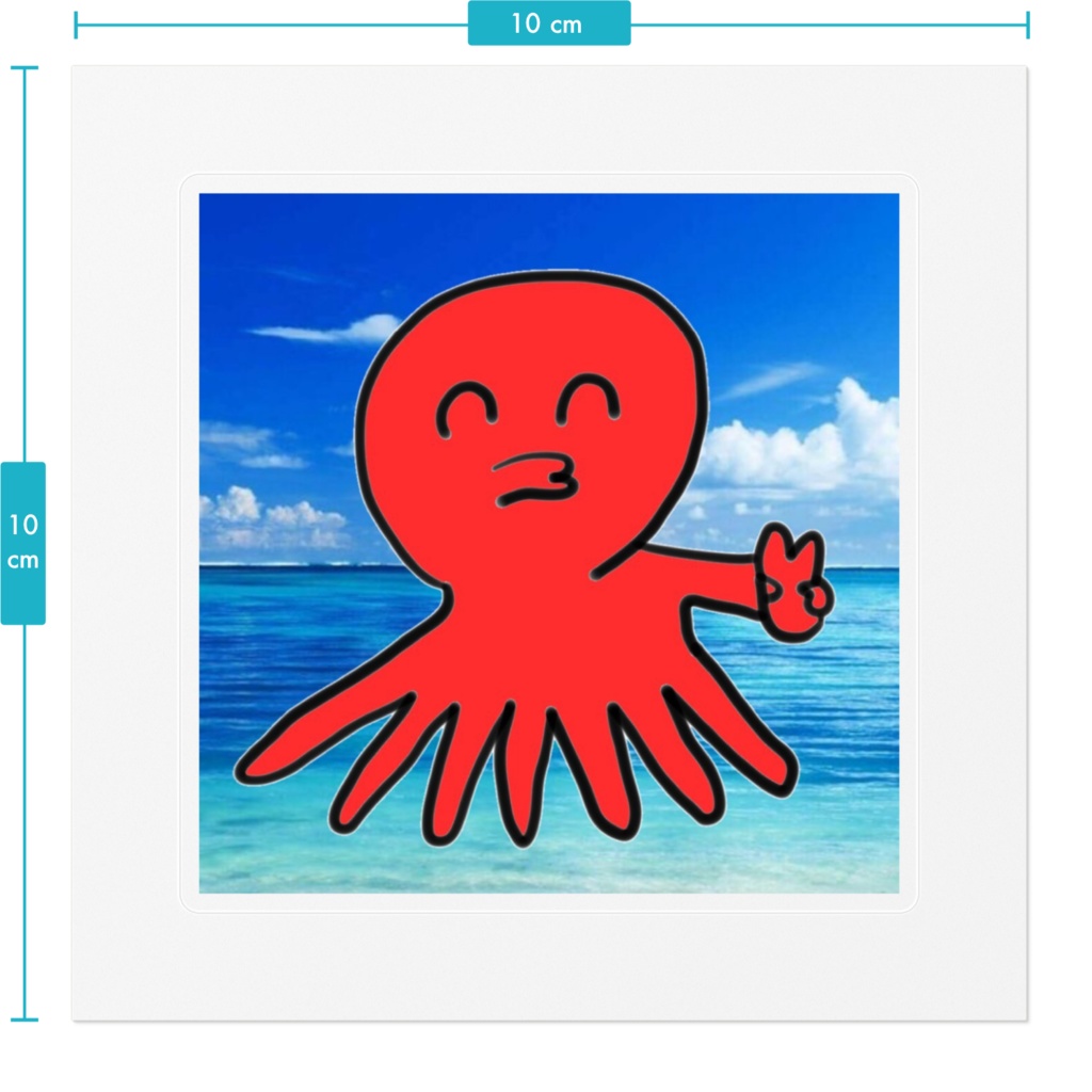 常夏タコクリアステッカー