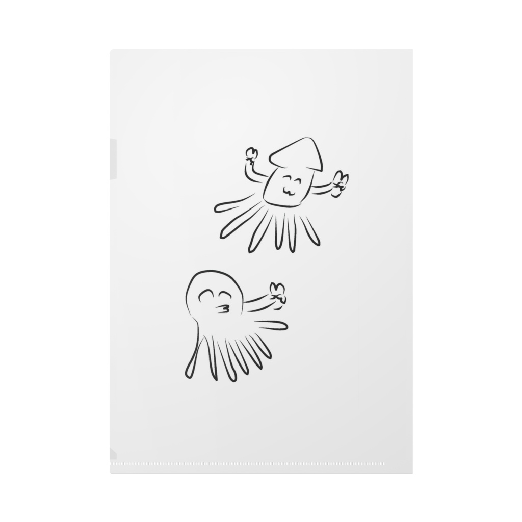 和風イカタコクリアファイル(A4)