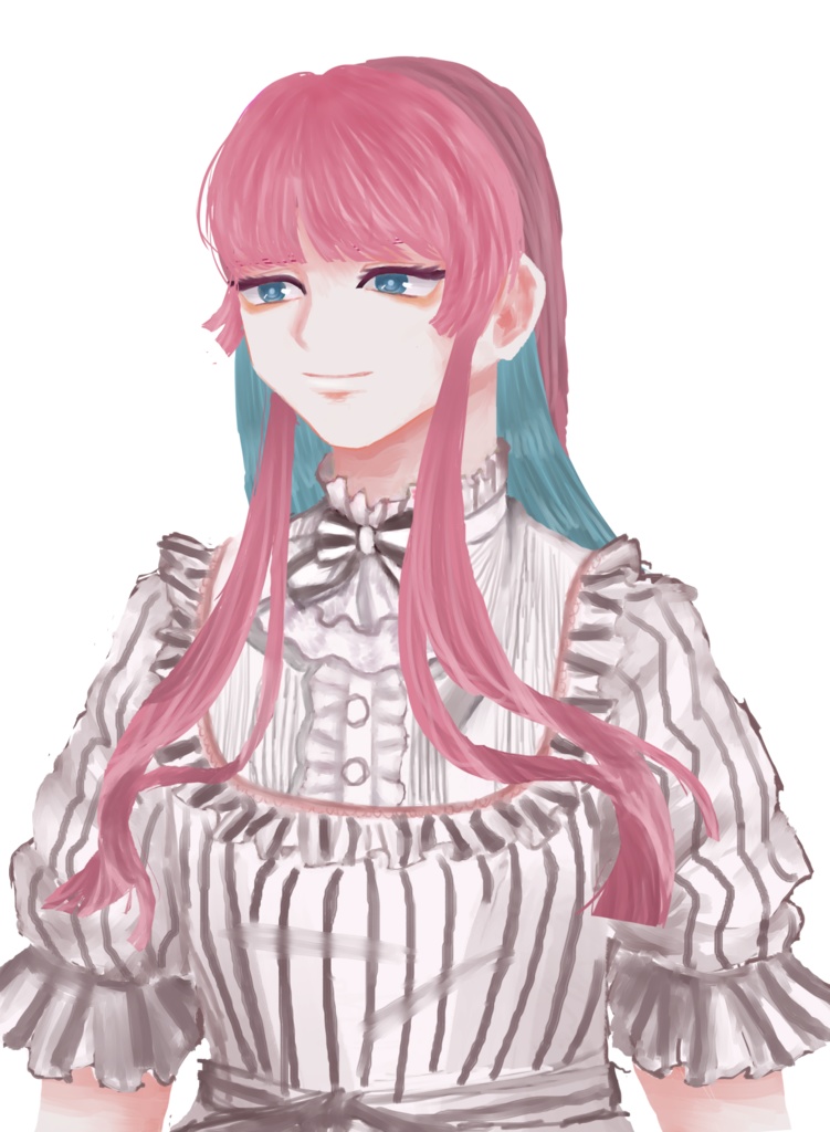 【立ち絵素材】ピンク髪のお嬢様【表情2種/フリー素材】