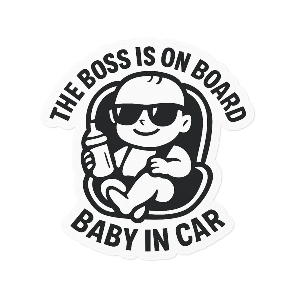 【ギャップ萌え】「俺様が乗ってるぜ」ベイビーインカー ステッカー / The BOSS Baby in Car / 出産祝い・面白ステッカー・煽り運転防止
