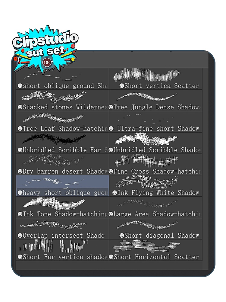 手描き風背景影線ブラシセット