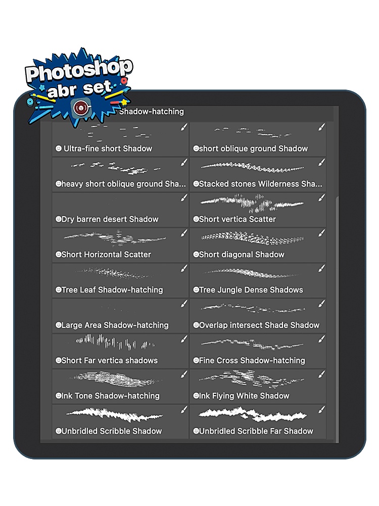 手描き風背景影線ブラシセット