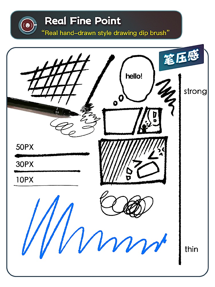 古い手描き風アナログ感ブラシセット