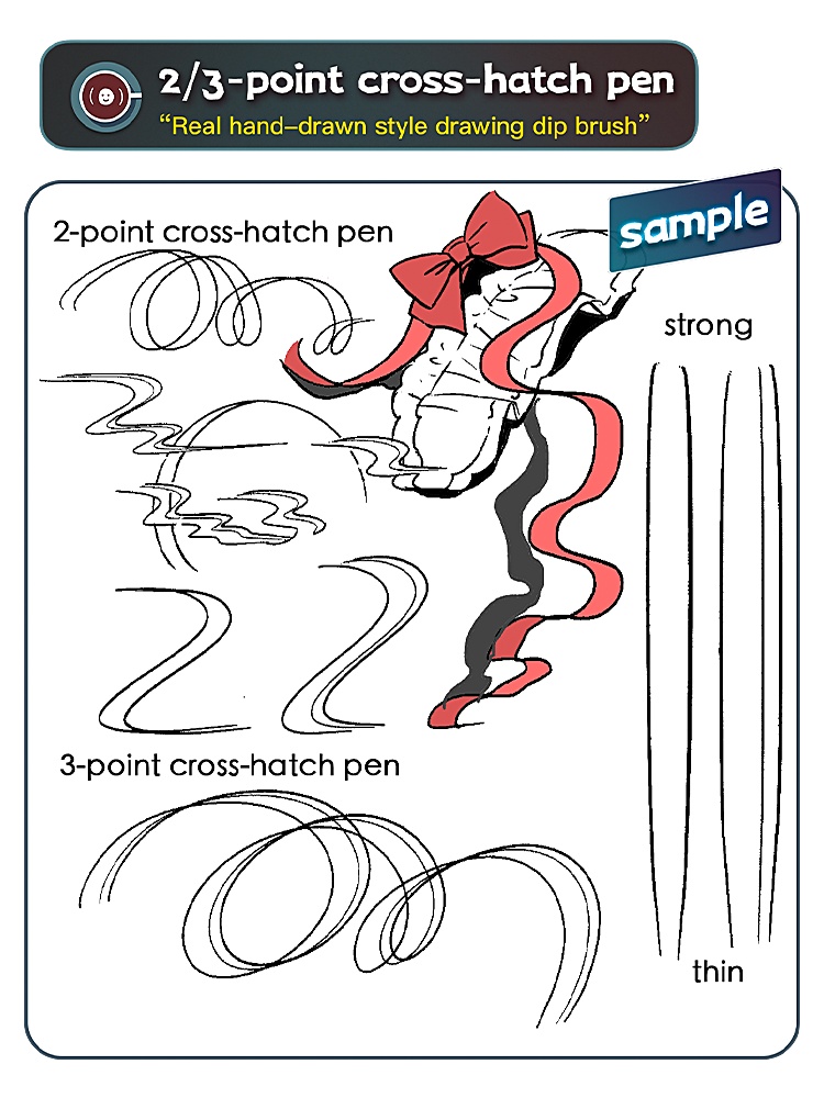 古い手描き風アナログ感ブラシセット