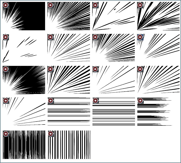 リアル手描き風集中線&スピード線ブラシセット