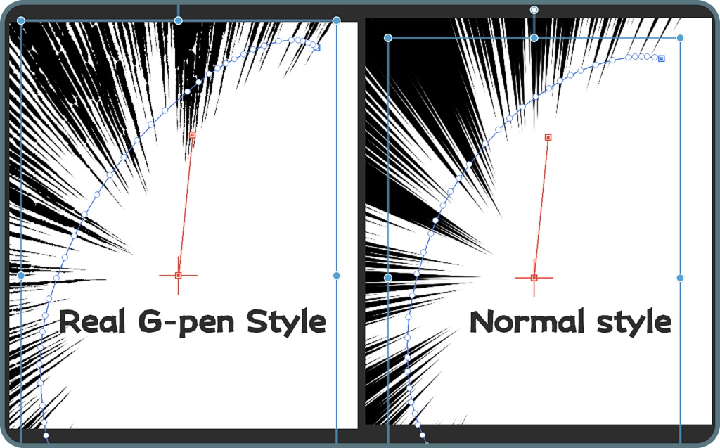 リアル手描き風集中線&スピード線ブラシセット