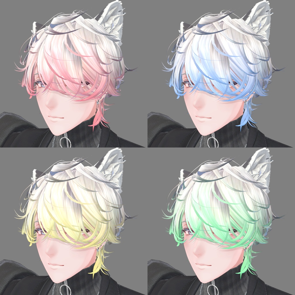 【無料/free】4アバター対応 デフォ髪毛先用グラデーションテクスチャ