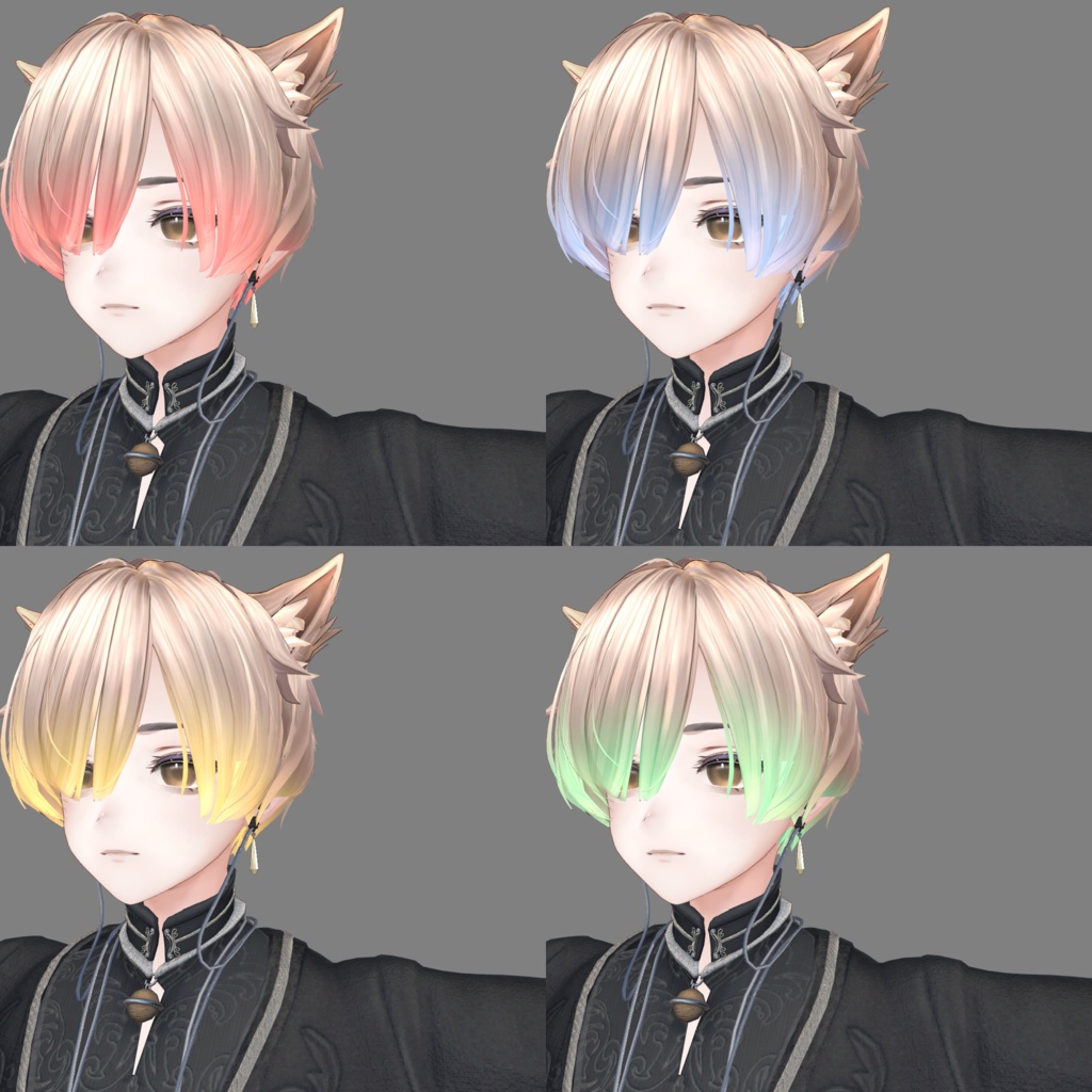 【無料/free】4アバター対応 デフォ髪毛先用グラデーションテクスチャ