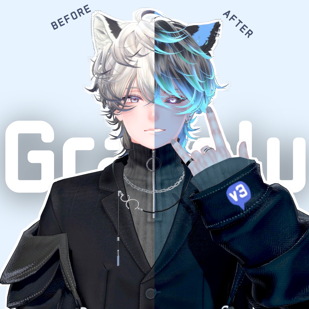 【🔥GWセール中🔥】一瞬でアバターに彩りを!簡単UVグラデーション自動生成ツール 【Gradelu】