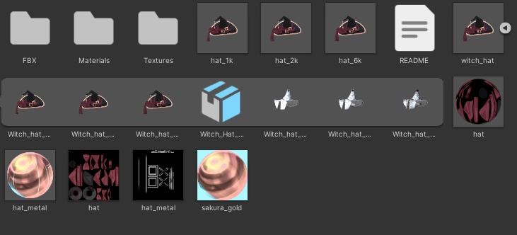 VRM, VRChat用魔女帽 Witch Hat FBX