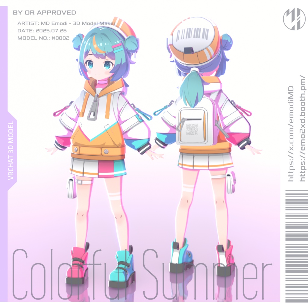 オリジナル3Dモデル「カラフル・サマー」(れもねーど 特別カラーバージョン)