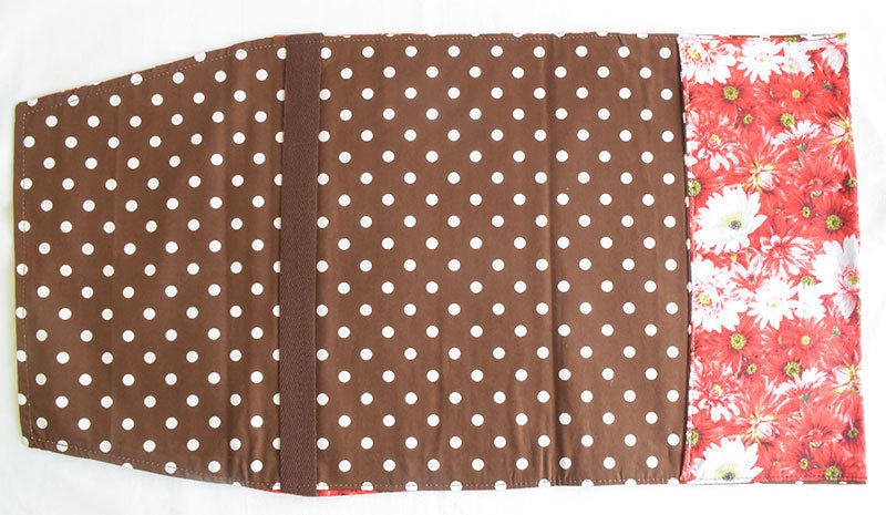 B5サイズブックカバー お花赤色