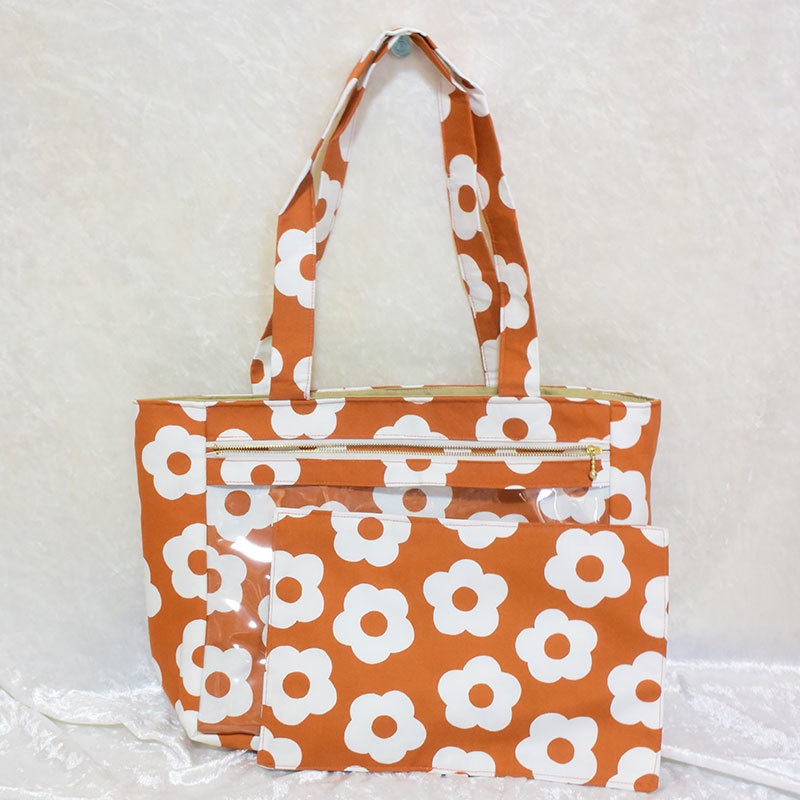 痛バッグトート 花とオレンジ(在庫あり)
