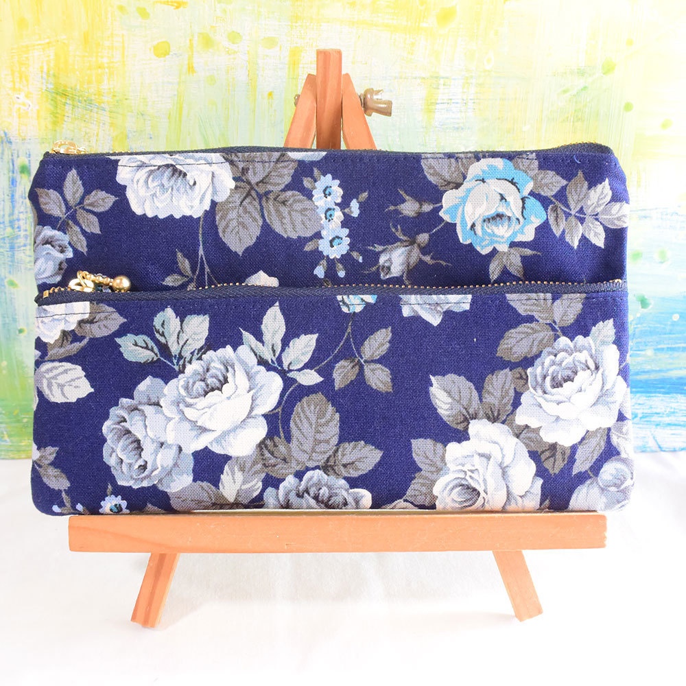 イベント用財布　花ネイビー