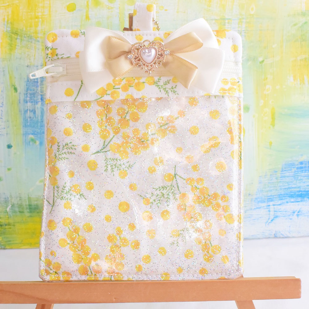 アクリルコースターケース　ミモザ（キラキラ）