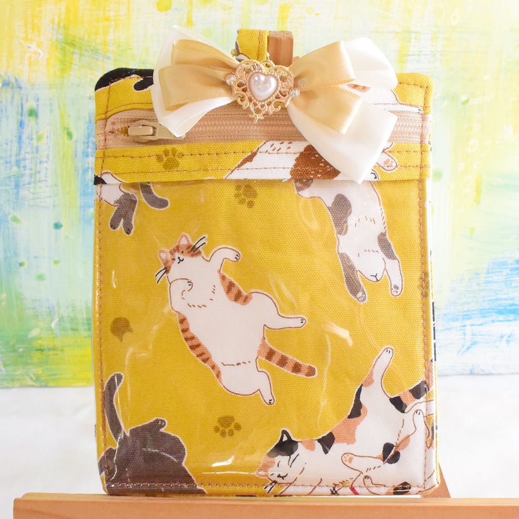 アクリルコースターケース　のびのび猫