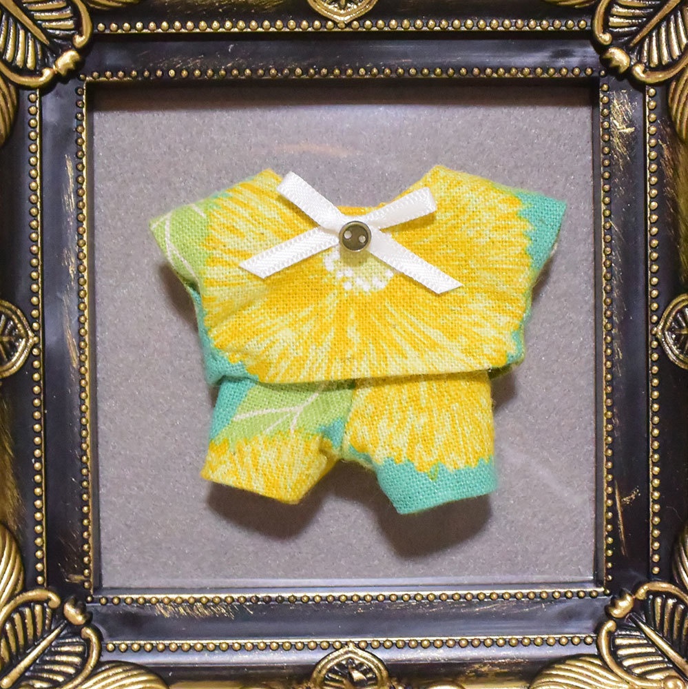 10センチぬいぐるみ服　黄色い花