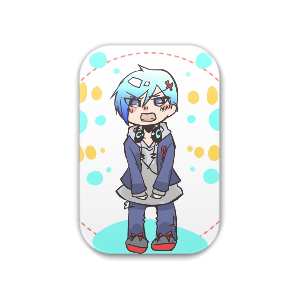 【KAITO】ちょっと怒ってる学パカ缶バッチ