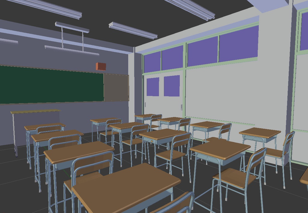 3Dモデル　教室