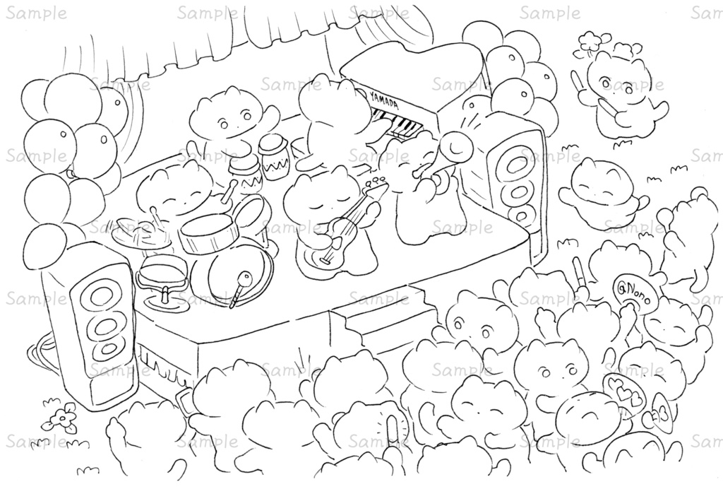 ポストカード　ねこ森の演奏会 0024
